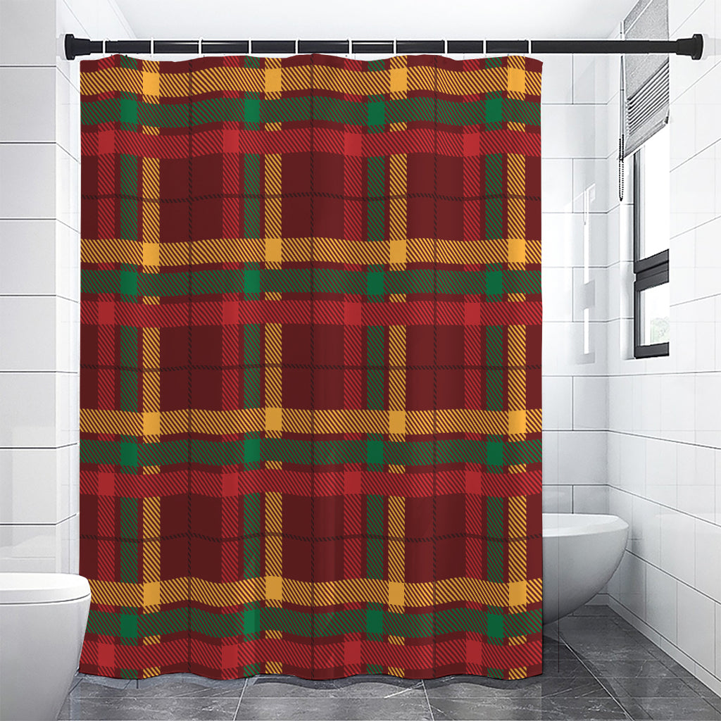 Red Green And Yellow Stewart Print Shower Curtain