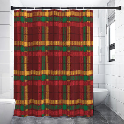 Red Green And Yellow Stewart Print Shower Curtain