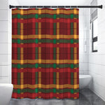 Red Green And Yellow Stewart Print Shower Curtain