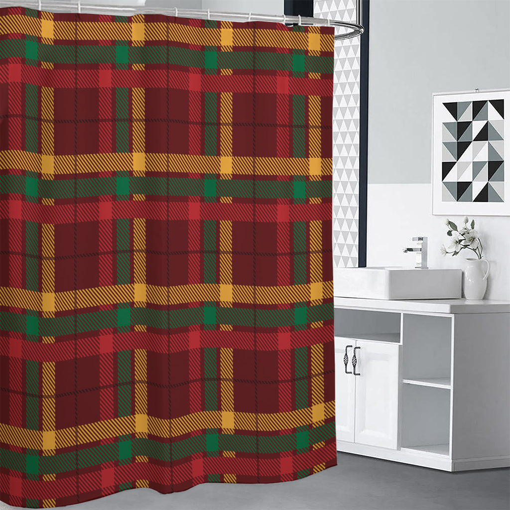 Red Green And Yellow Stewart Print Shower Curtain