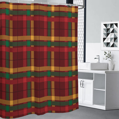 Red Green And Yellow Stewart Print Shower Curtain