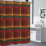 Red Green And Yellow Stewart Print Shower Curtain