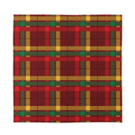 Red Green And Yellow Stewart Print Silk Bandana