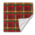 Red Green And Yellow Stewart Print Silk Bandana