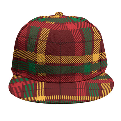 Red Green And Yellow Stewart Print Snapback Cap