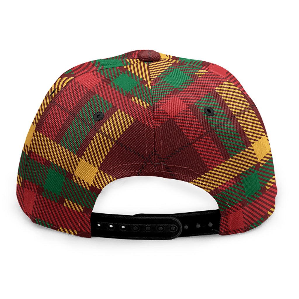 Red Green And Yellow Stewart Print Snapback Cap