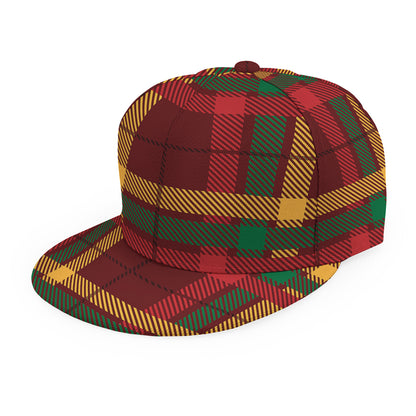 Red Green And Yellow Stewart Print Snapback Cap