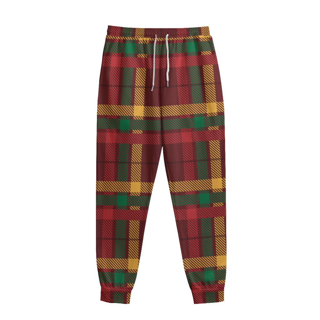 Red Green And Yellow Stewart Print Sweatpants