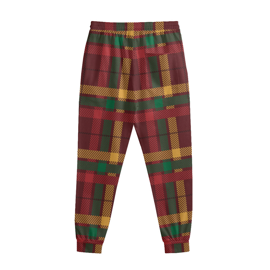 Red Green And Yellow Stewart Print Sweatpants