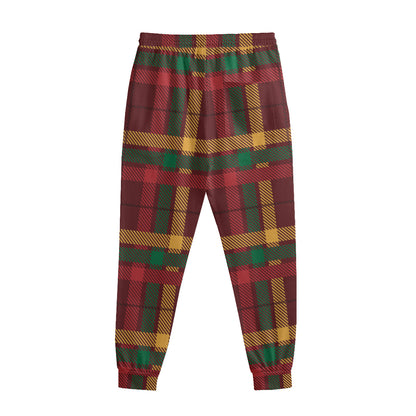 Red Green And Yellow Stewart Print Sweatpants