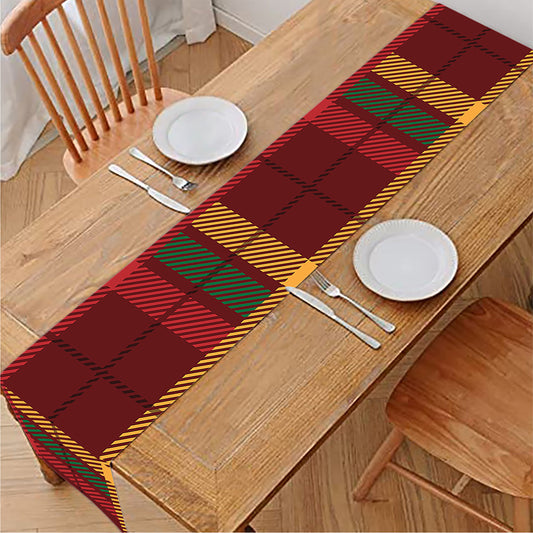 Red Green And Yellow Stewart Print Table Runner