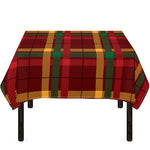 Red Green And Yellow Stewart Print Tablecloth