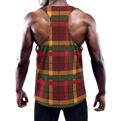 Red Green And Yellow Stewart Print Training Tank Top