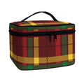 Red Green And Yellow Stewart Print Travel Makeup Bag