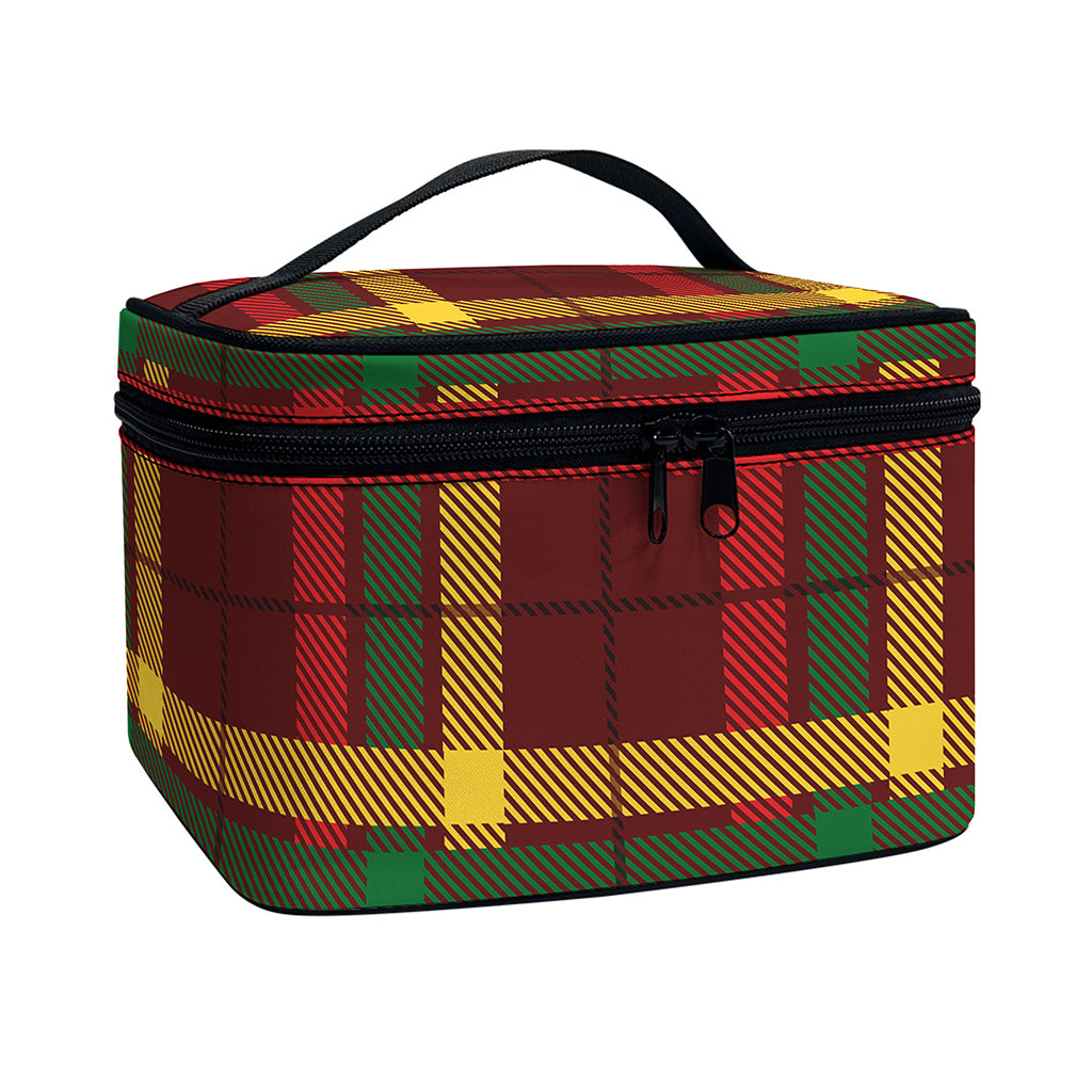 Red Green And Yellow Stewart Print Travel Makeup Bag