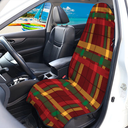 Red Green And Yellow Stewart Print Waterproof Car Seat Cover