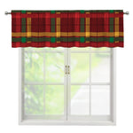 Red Green And Yellow Stewart Print Window Valance