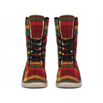 Red Green And Yellow Stewart Print Winter Boots