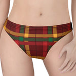 Red Green And Yellow Stewart Print Women's Thong