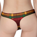 Red Green And Yellow Stewart Print Women's Thong