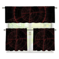 Red Gun Sight Print 3 Piece Kitchen Curtains
