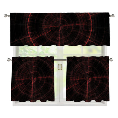 Red Gun Sight Print 3 Piece Kitchen Curtains