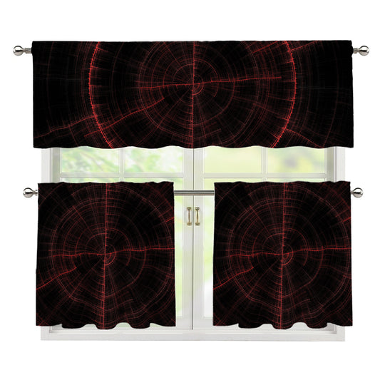 Red Gun Sight Print 3 Piece Kitchen Curtains