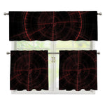 Red Gun Sight Print 3 Piece Kitchen Curtains