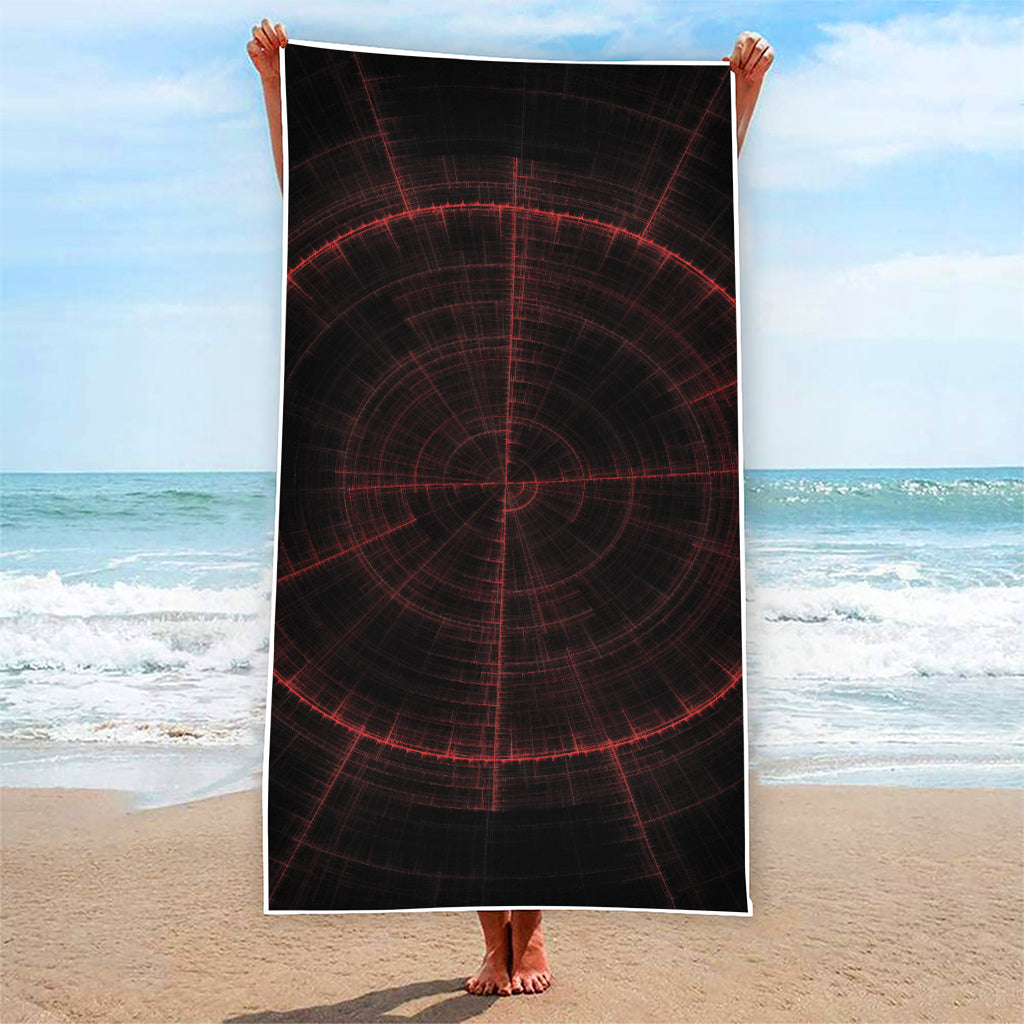 Red Gun Sight Print Beach Towel