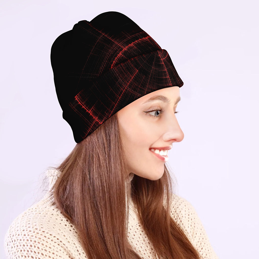 Red Gun Sight Print Beanie