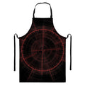 Red Gun Sight Print Bib Apron With Pocket
