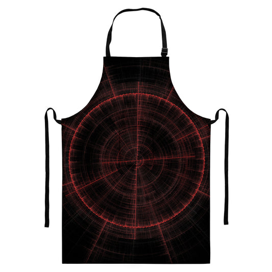 Red Gun Sight Print Bib Apron With Pocket