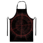 Red Gun Sight Print Bib Apron With Pocket