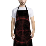 Red Gun Sight Print Bib Apron With Pocket