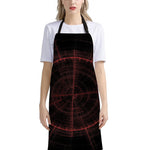 Red Gun Sight Print Bib Apron With Pocket