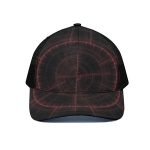 Red Gun Sight Print Black Mesh Trucker Cap