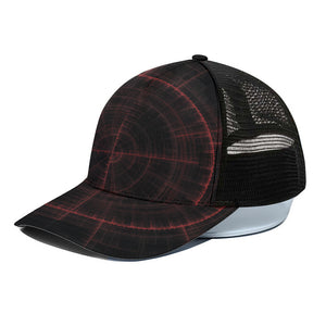 Red Gun Sight Print Black Mesh Trucker Cap