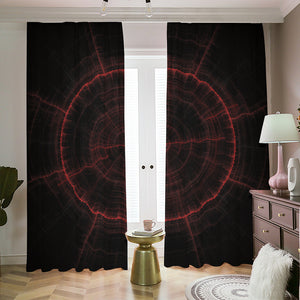 Red Gun Sight Print Blackout Pencil Pleat Curtains