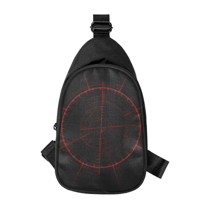 Red Gun Sight Print Chest Bag
