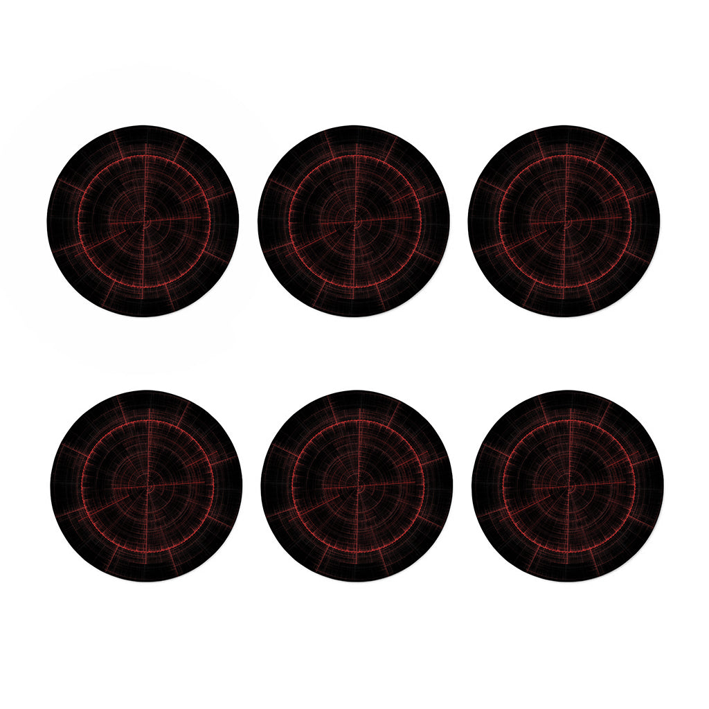 Red Gun Sight Print Coaster Set