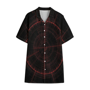 Red Gun Sight Print Cotton Hawaiian Shirt