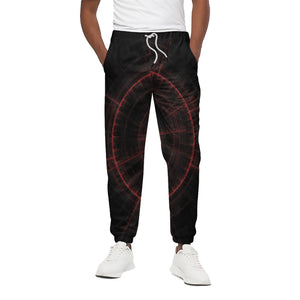 Red Gun Sight Print Cotton Pants