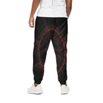 Red Gun Sight Print Cotton Pants