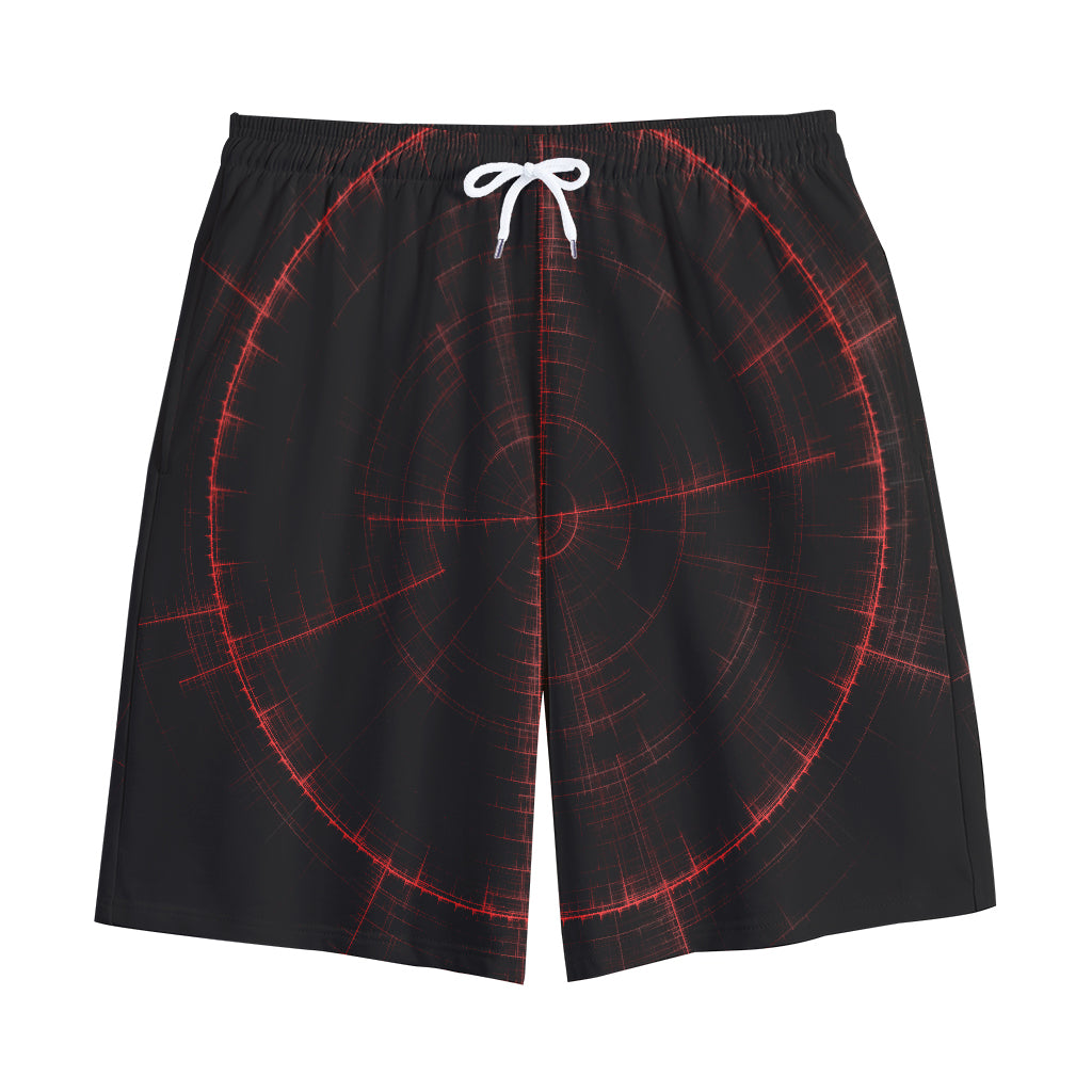 Red Gun Sight Print Cotton Shorts