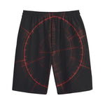 Red Gun Sight Print Cotton Shorts