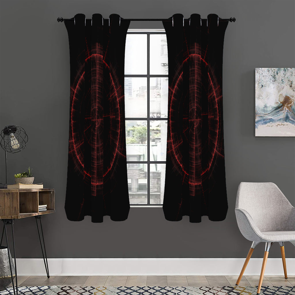 Red Gun Sight Print Curtain