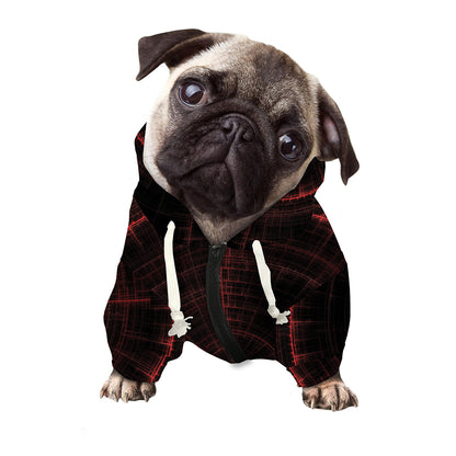 Red Gun Sight Print Dog Zip Up Hoodie