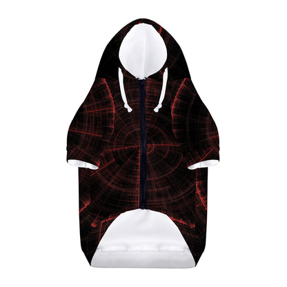 Red Gun Sight Print Dog Zip Up Hoodie