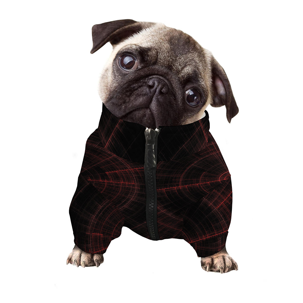 Red Gun Sight Print Dog Zip Up Jacket