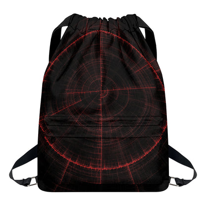 Red Gun Sight Print Drawstring Backpack